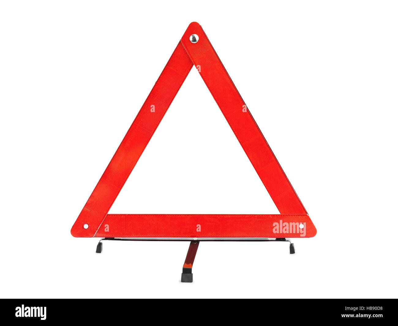 Voiture avertissement sign - triangle rouge Banque D'Images