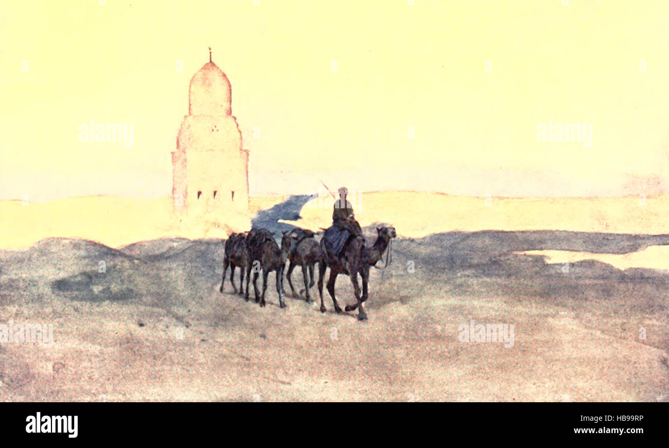 Près des tombeaux des califes, Le Caire, vers 1900 Banque D'Images