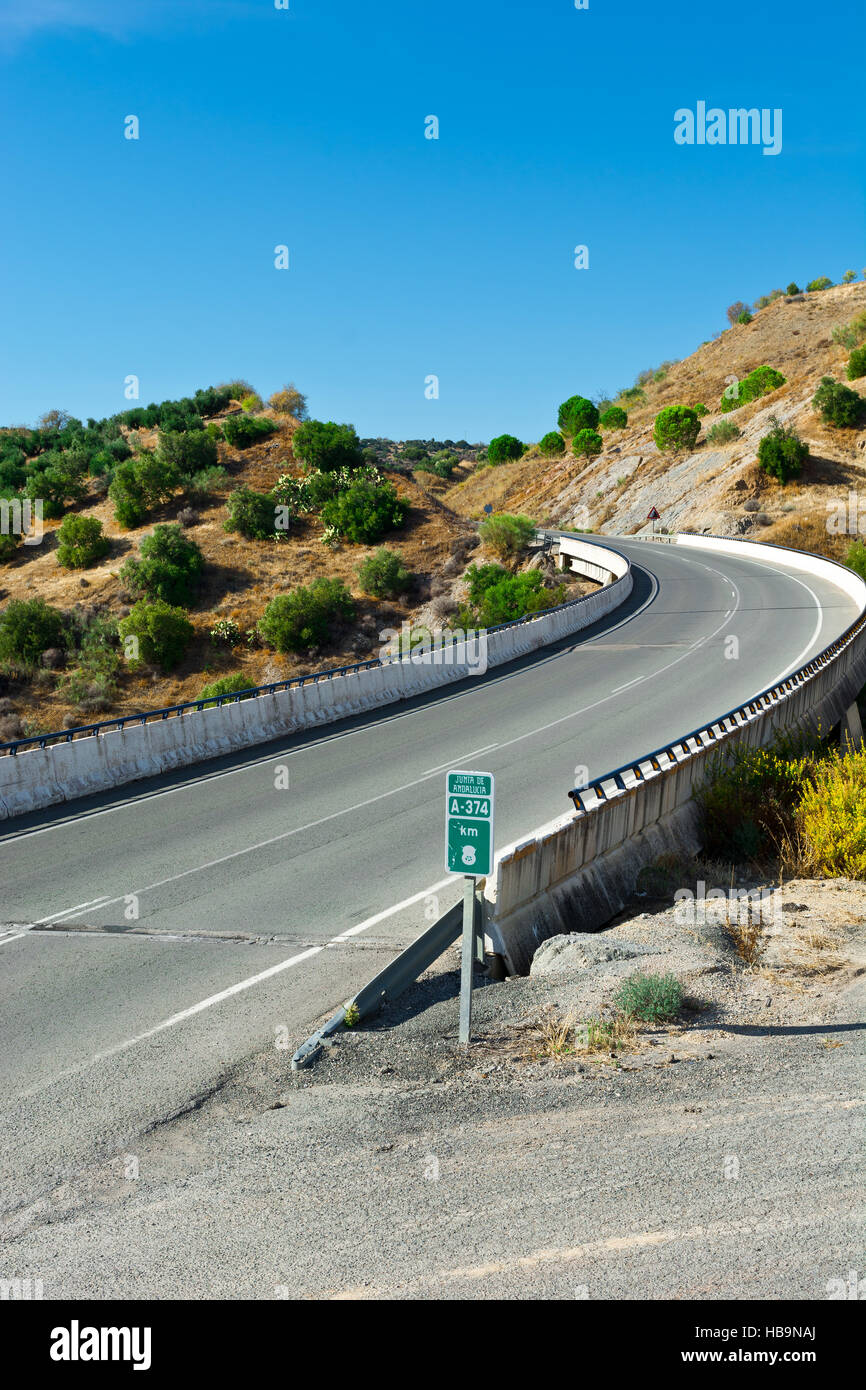 Route asphaltée en Espagne Banque D'Images