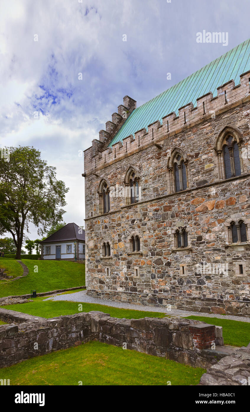 Ancienne forteresse dans Bergen Norvège Banque D'Images