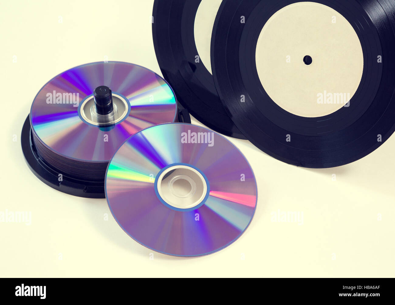Les disques vinyles, CD-R, DVD Banque D'Images