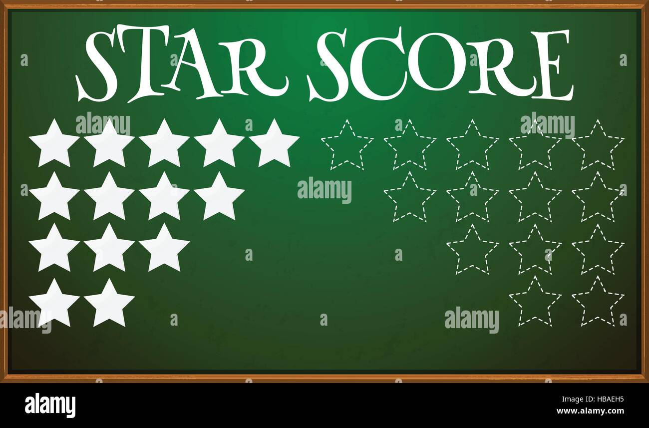 Score sur tableau noir illustration Stars Illustration de Vecteur