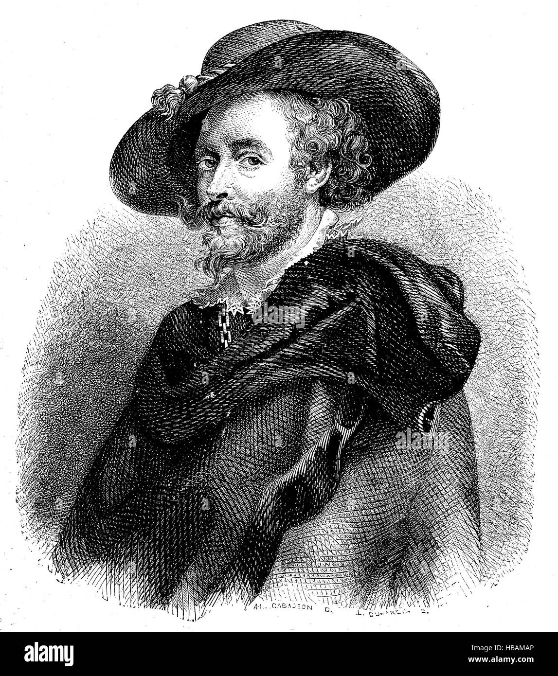 Sir Peter Paul Rubens, 28 juin 1577 - 1640, était un peintre baroque flamand, hictorical illustration de 1880 Banque D'Images
