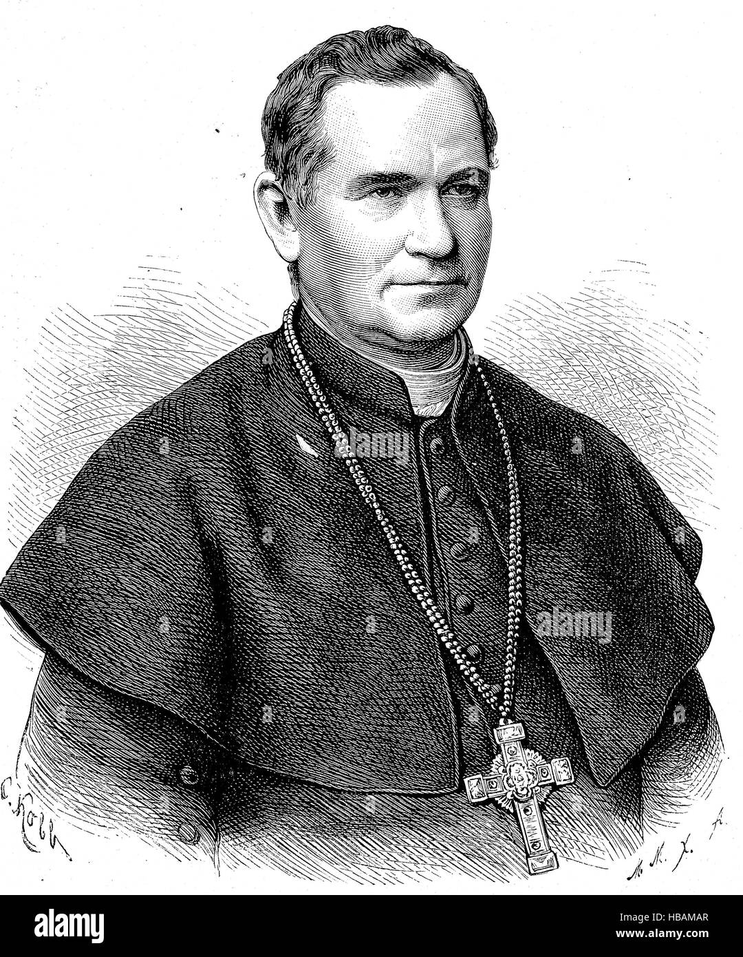 Jules Joseph, Dinder 9 mars 1830 - 30 mai 1890, était un évêque allemand de l'Église catholique romaine, et l'archevêque de Gniezno et de Poznan, et le Primat de Pologne dans les années 1886- 1890, illustration de 1880 hictorical Banque D'Images