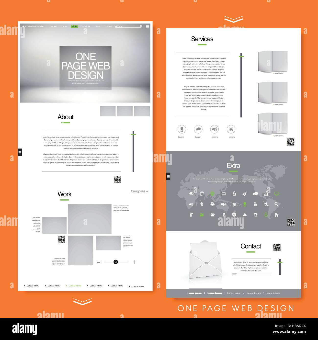 Simple Pages Minimalist one page website template Banque de photographies et d ...