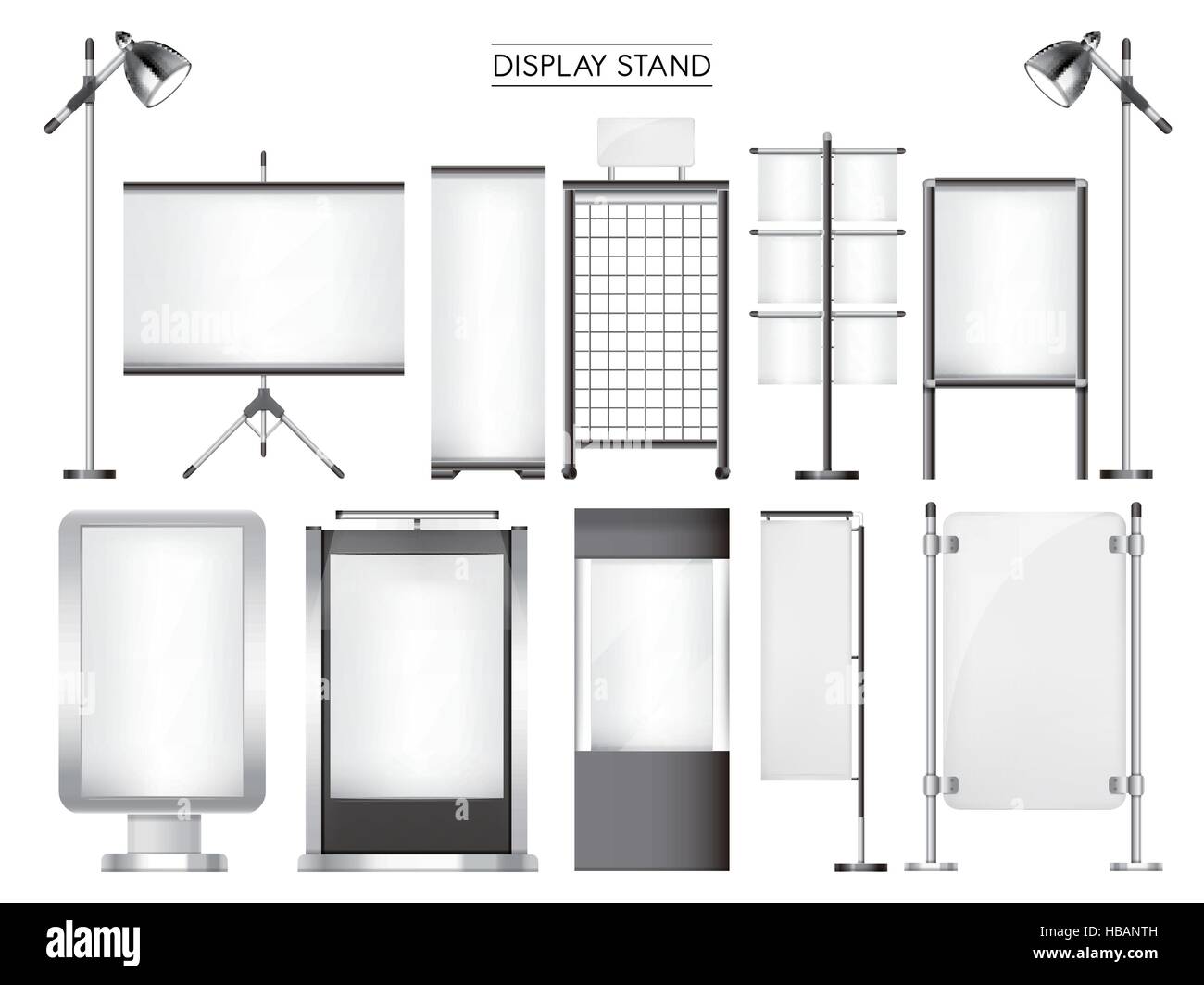 Ensemble de collection support isolé sur fond blanc Illustration de Vecteur