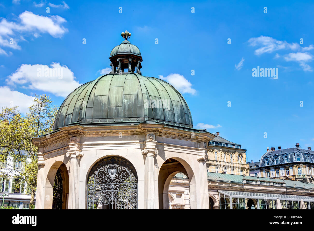 Fontaine d'ébullition de l'historique de Wiesbaden Banque D'Images