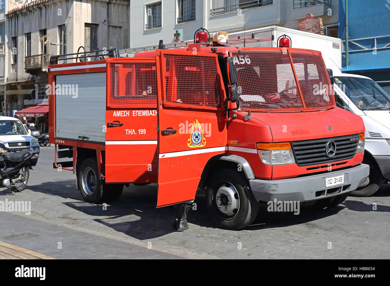 Les pompiers de la Grèce Banque D'Images