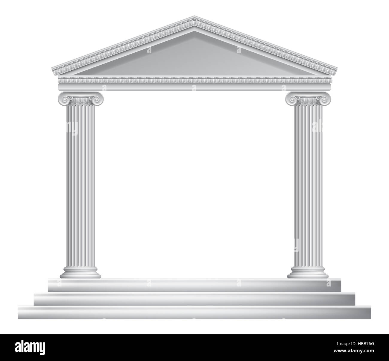 Un ancien temple Grec ou romain avec des piliers ou des colonnes Banque D'Images