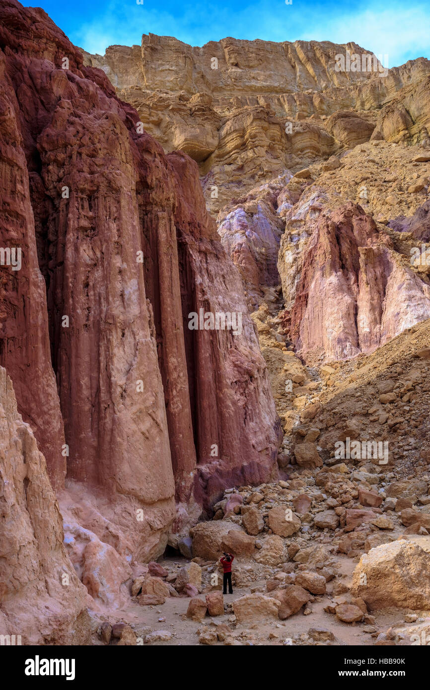 Les piliers de grès rose d'Amram Banque D'Images