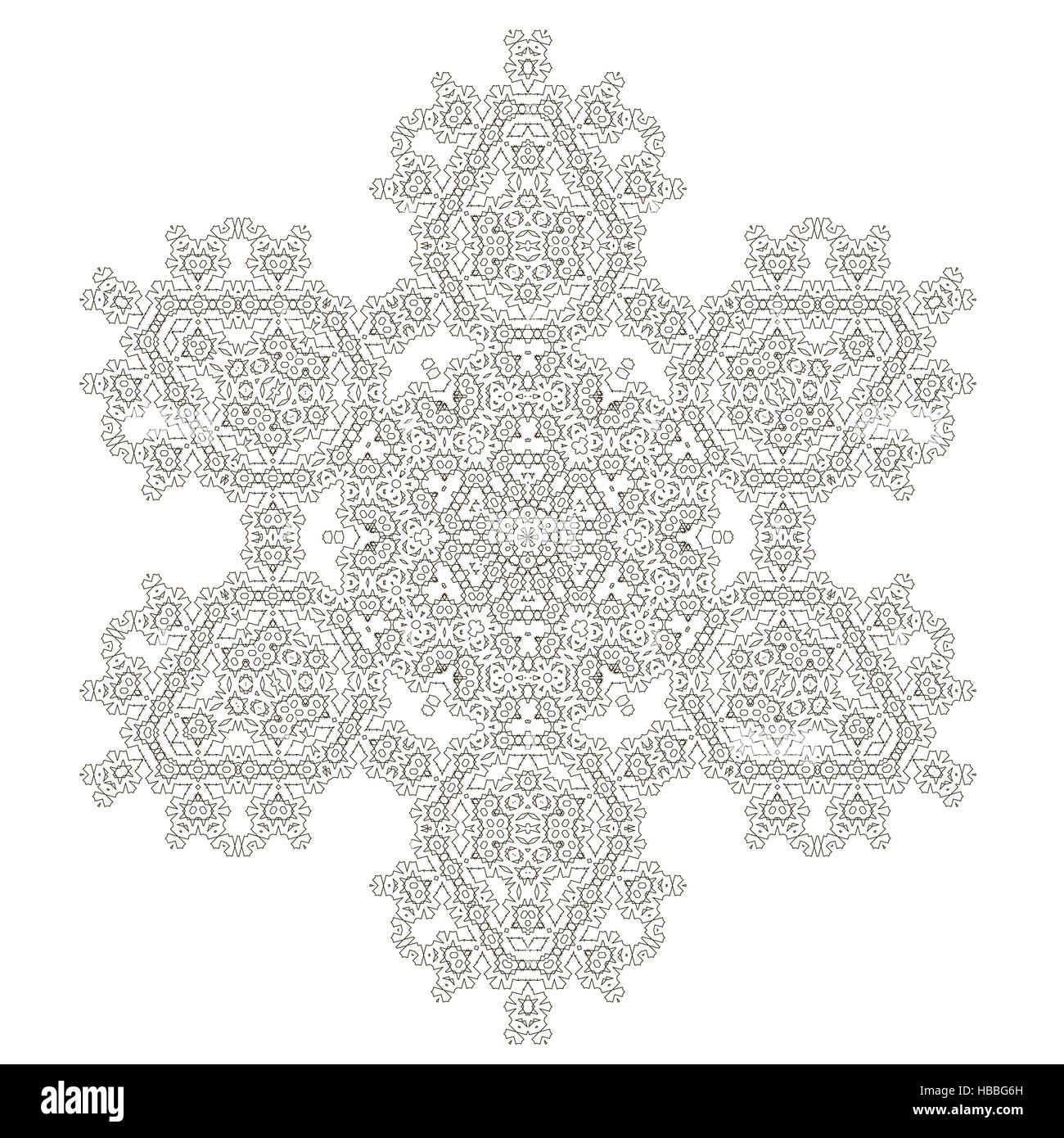 Mandala isolés. Ornement rond Banque D'Images