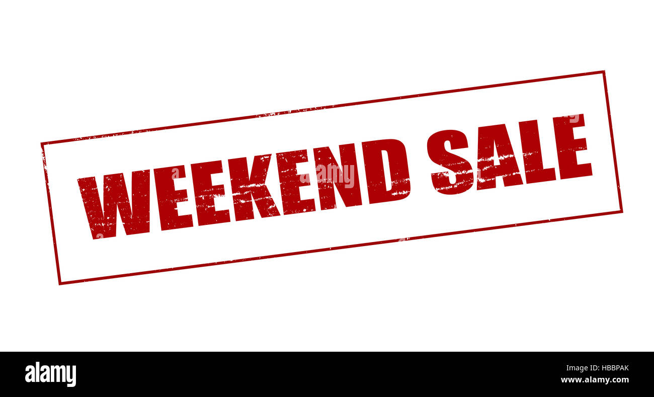 Stamp avec texte à l'intérieur de la vente Fin de semaine, vector illustration Banque D'Images