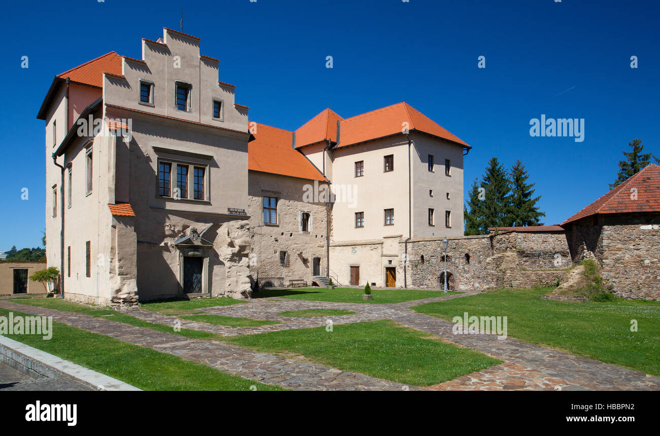 Polna, République tchèque - Août 31,2016 : Ancien château, Château et maintenant un musée de Polna. Polna est une ville historique dans la région de la Bohême de l'Est, Banque D'Images