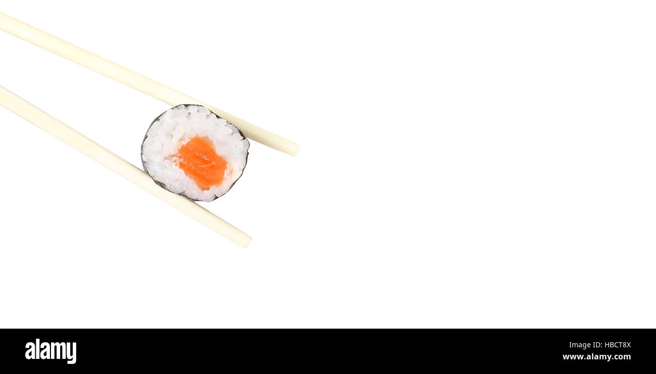 Baguettes, sushi et sauce de soja Copyspace Banque D'Images