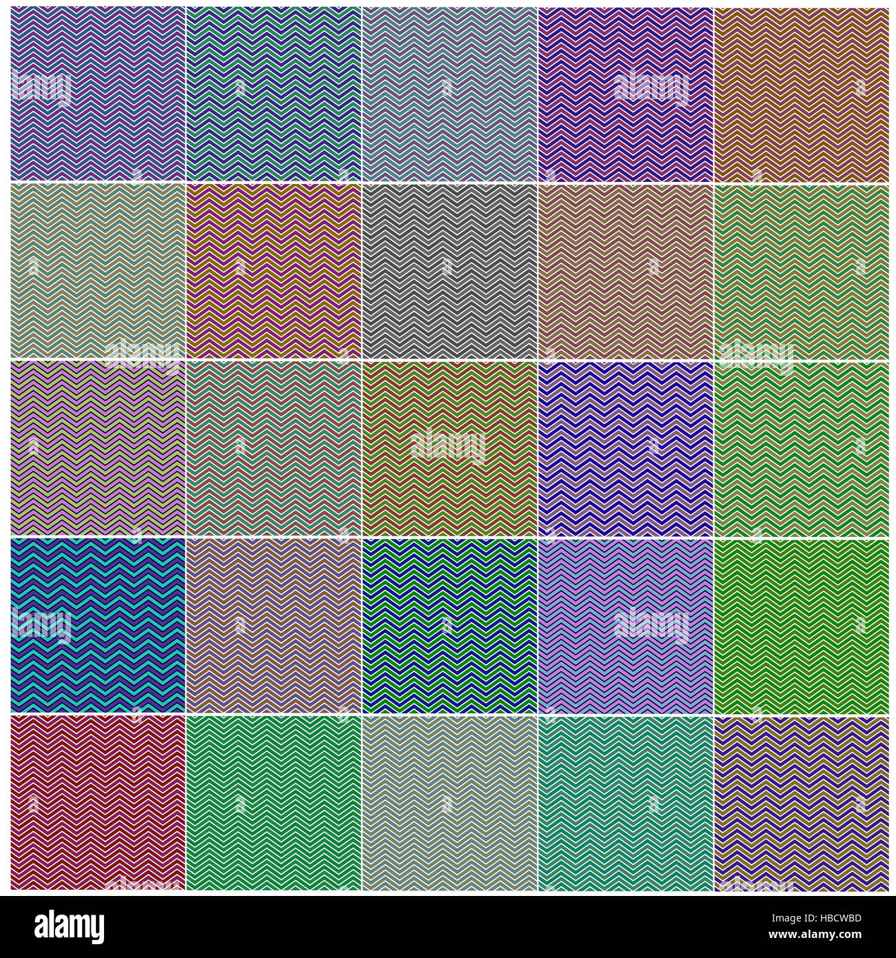 Les patrons de Chevron en rouge, bleu, rose, jaune Banque D'Images