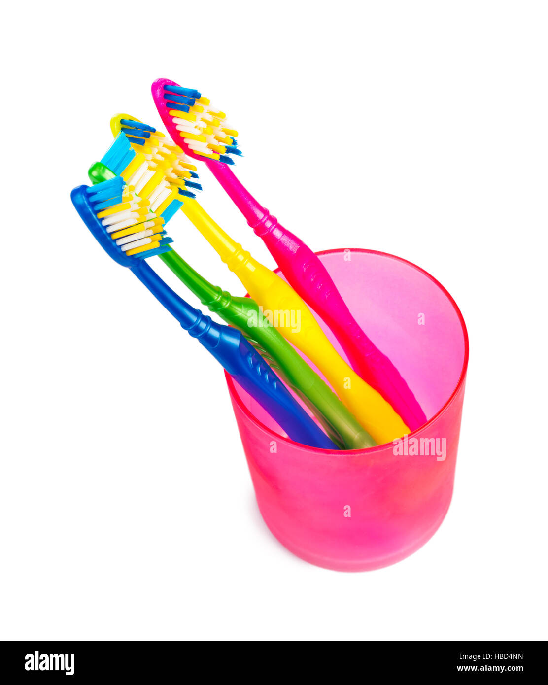 Des brosses à dents dans le verre Banque D'Images