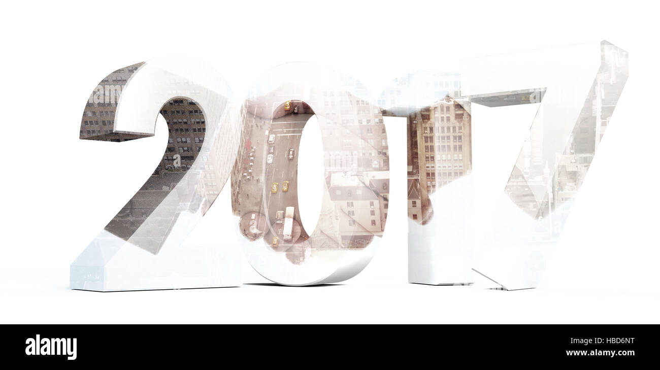 Image composite de l'illustration du nouveau numéro de l'année Banque D'Images