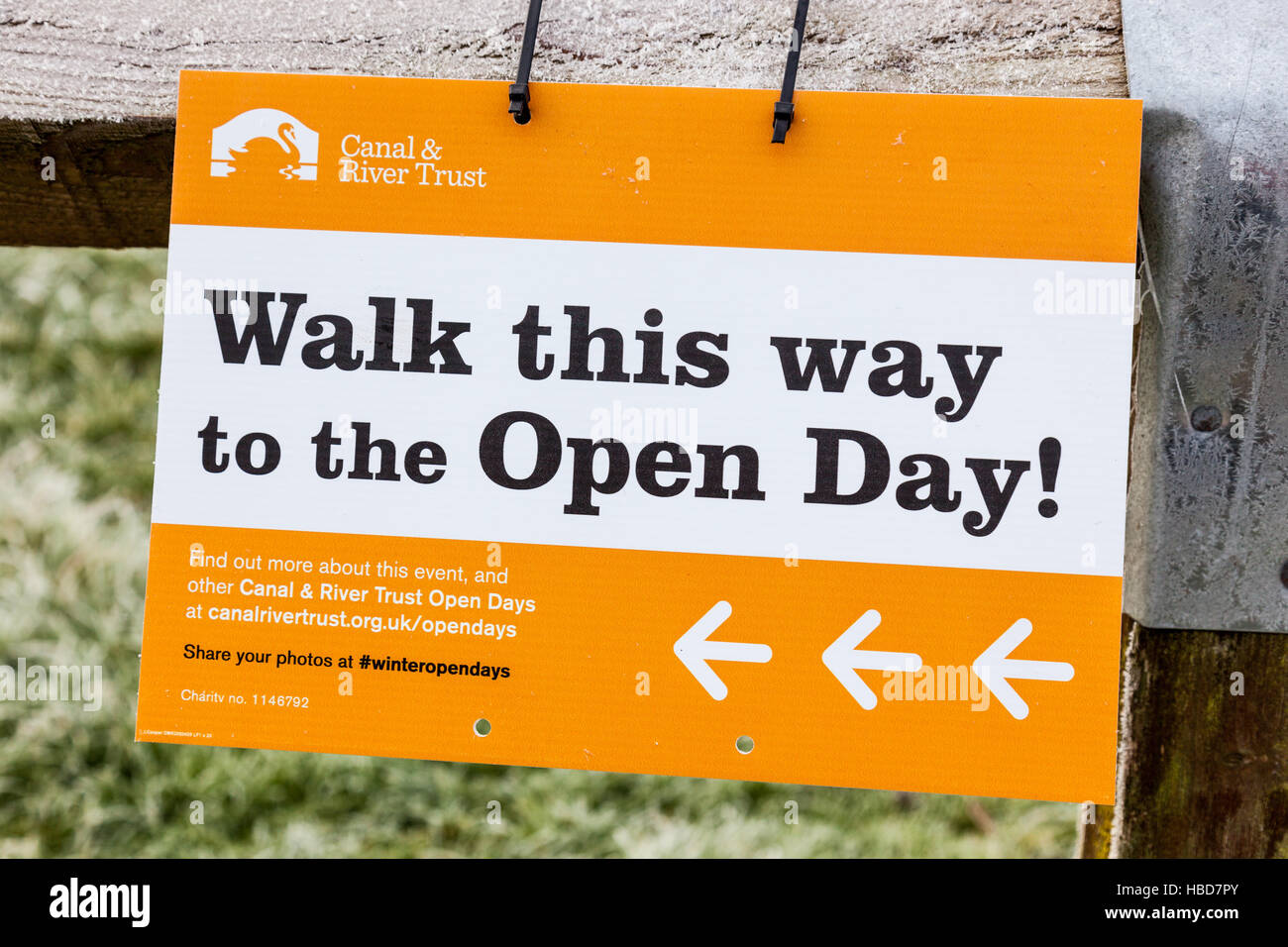 Canal & Rivers Trust Open Day signe sur le Canal Trent et Mersey, Northwich, Cheshire Banque D'Images