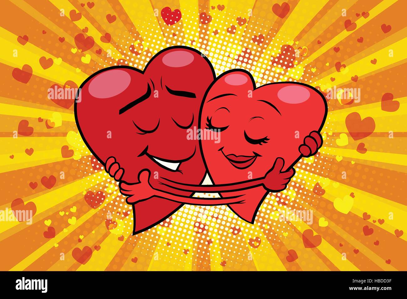 Hug couple amour Saint Valentin Illustration de Vecteur