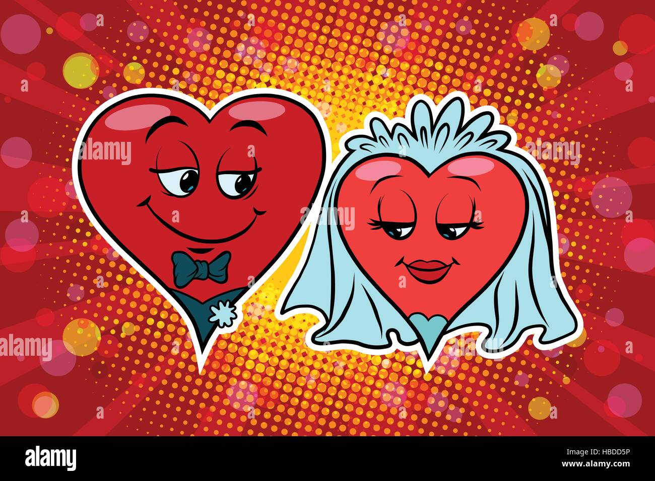 Marié et mariée mariage, Valentine Illustration de Vecteur