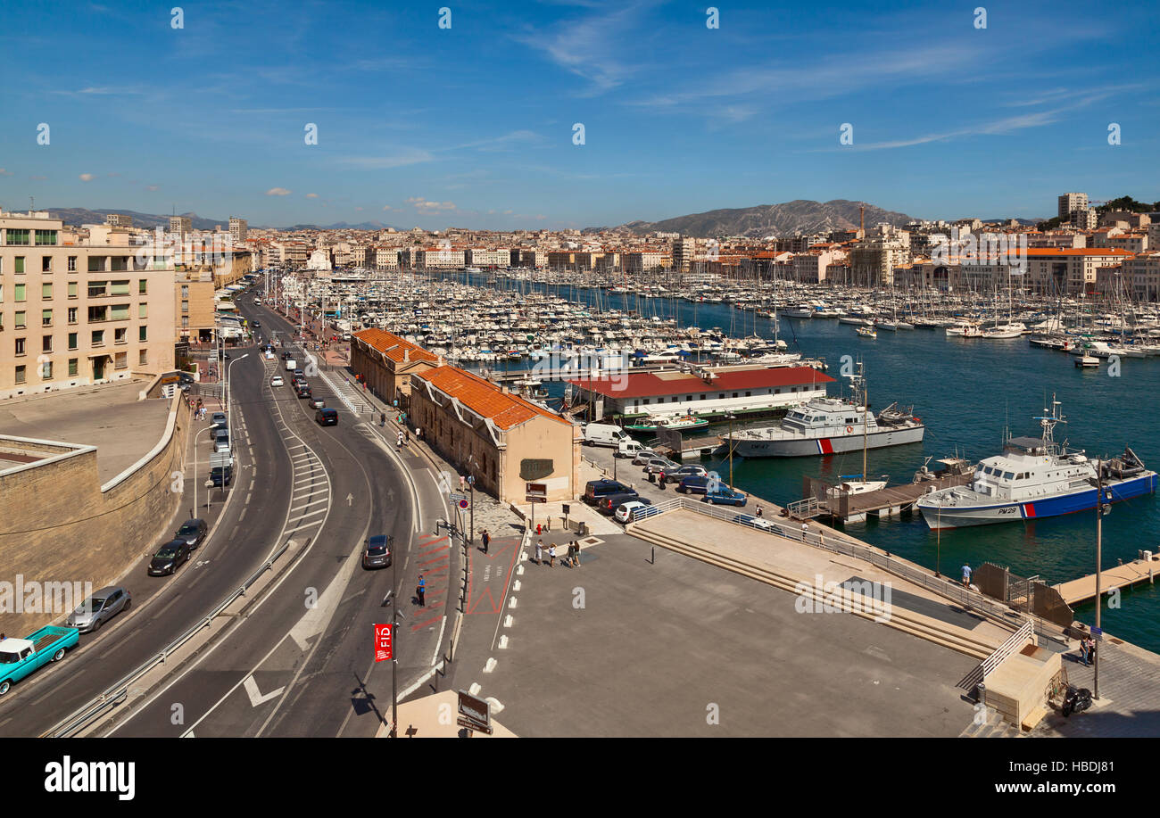 Vieux port de Marseille, France Banque D'Images