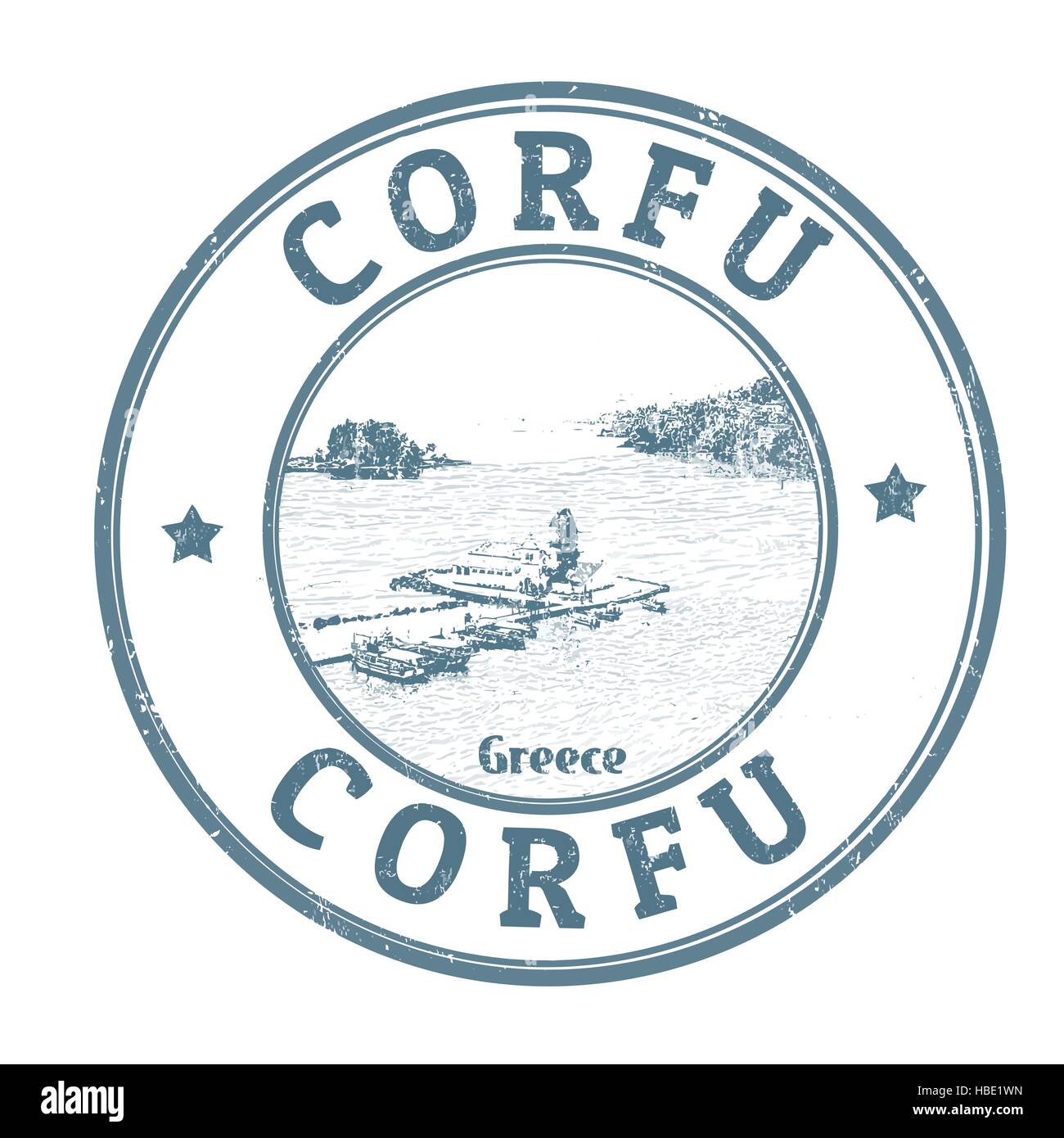 Grunge Corfou tampons sur fond blanc, vector illustration Illustration de Vecteur