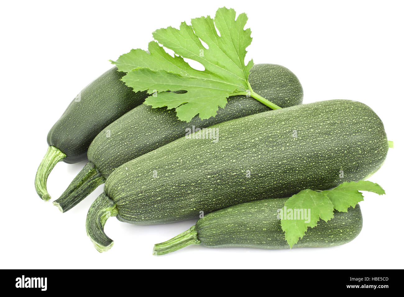 Quatre grosses courgettes Banque D'Images