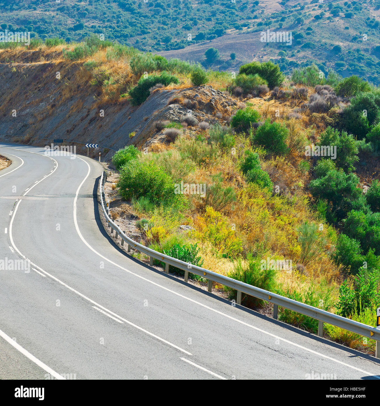 Route asphaltée en Espagne Banque D'Images