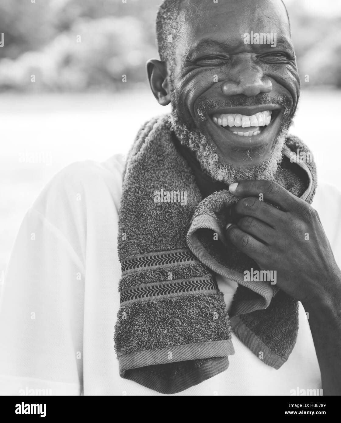 African Man Parc d'exercice en plein air Concept Banque D'Images