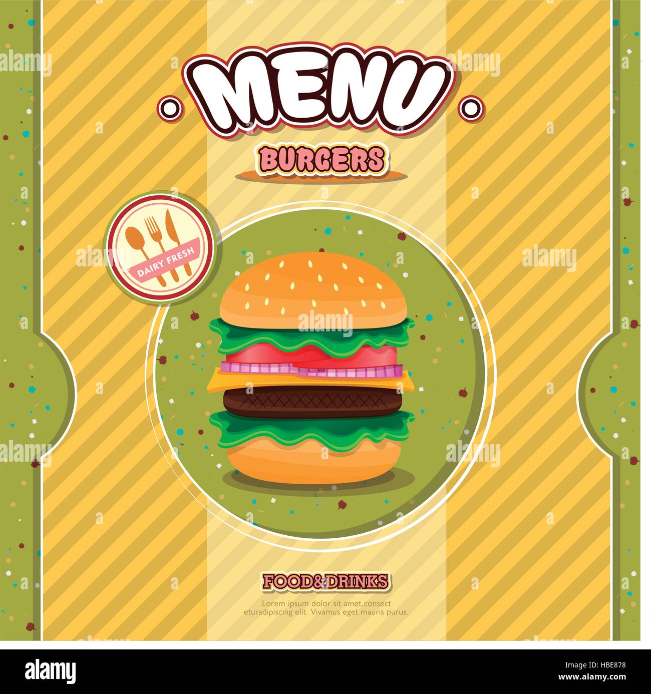 Restaurant fast food vector brochure menu modèle de conception de couverture  Image Vectorielle Stock - Alamy