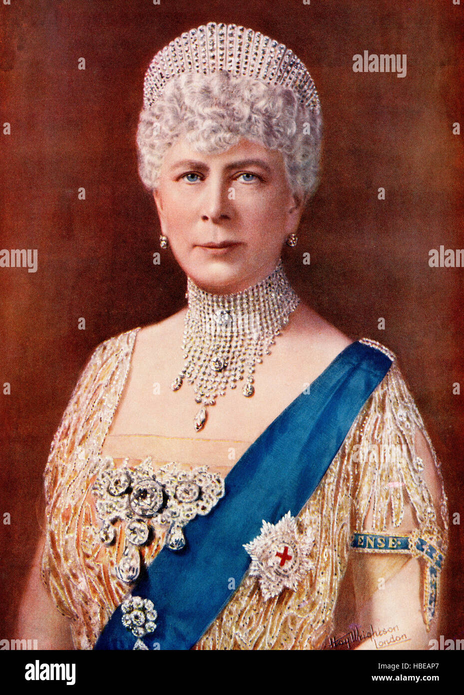 Mary de Teck, 1867 - 1953. Reine du Royaume-Uni et les Dominions britanniques et l'Impératrice de l'Inde en tant qu'épouse d'King-Emperor George V. de leurs gracieuses majestés le roi George VI et La Reine Elizabeth, publié 1937. Banque D'Images