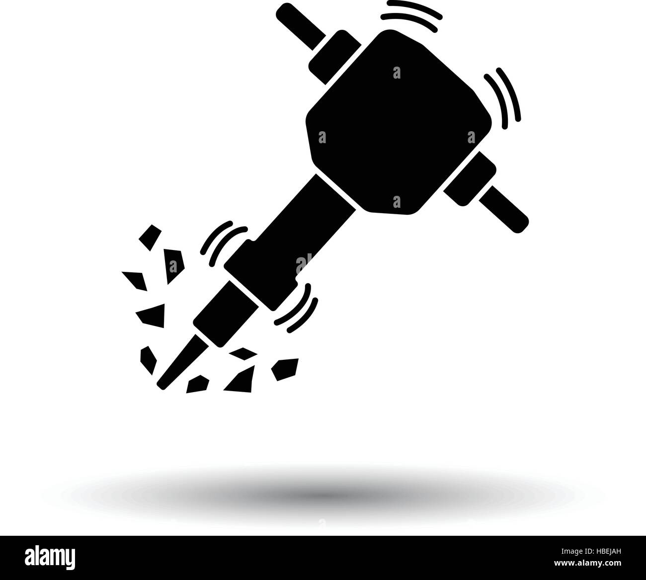 La construction de l'icône marteau-piqueur. Fond blanc avec design de l'ombre. Vector illustration. Illustration de Vecteur