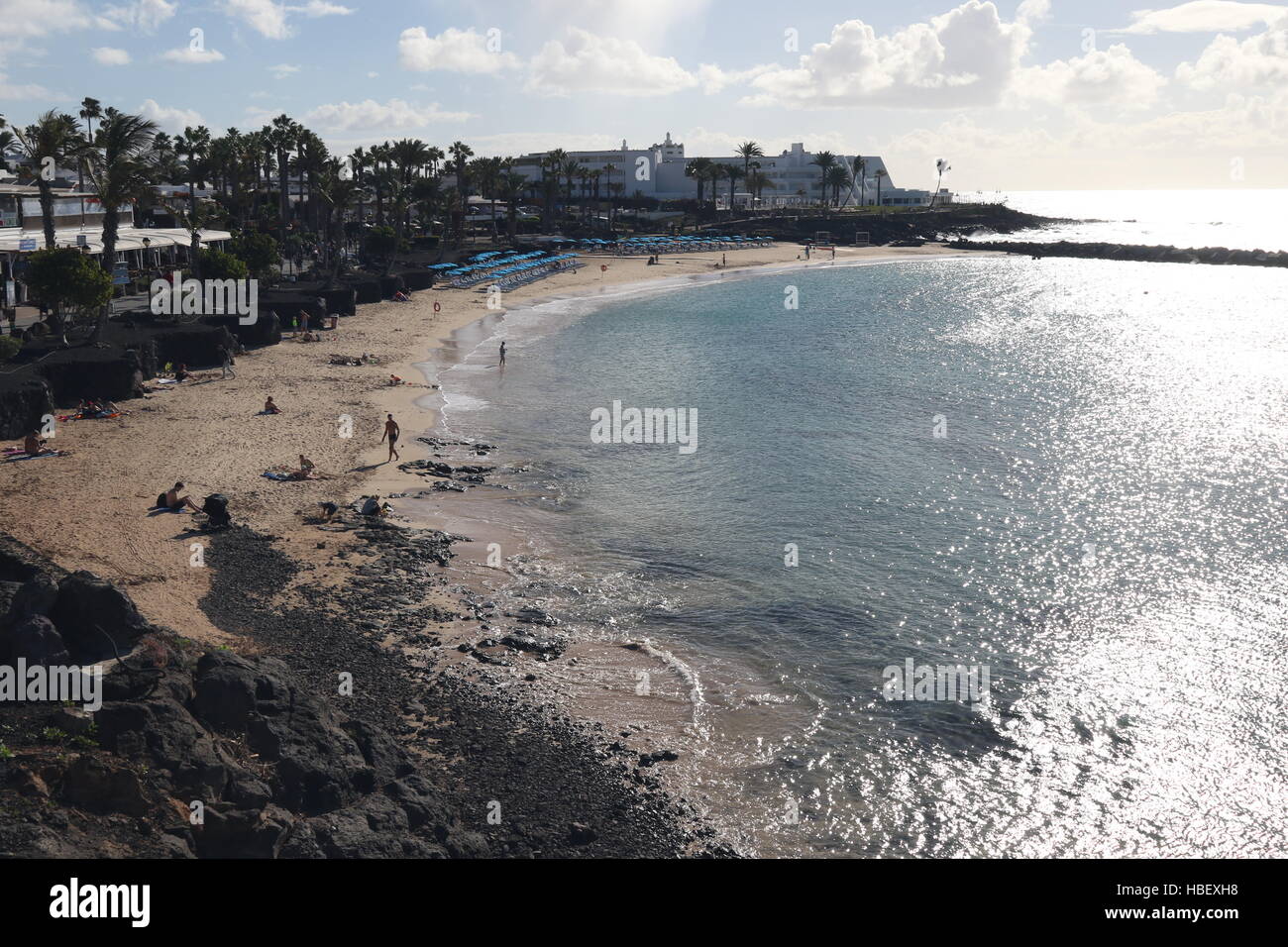 Flamingo Beach à Playa Blanca, Lanzarote Banque D'Images