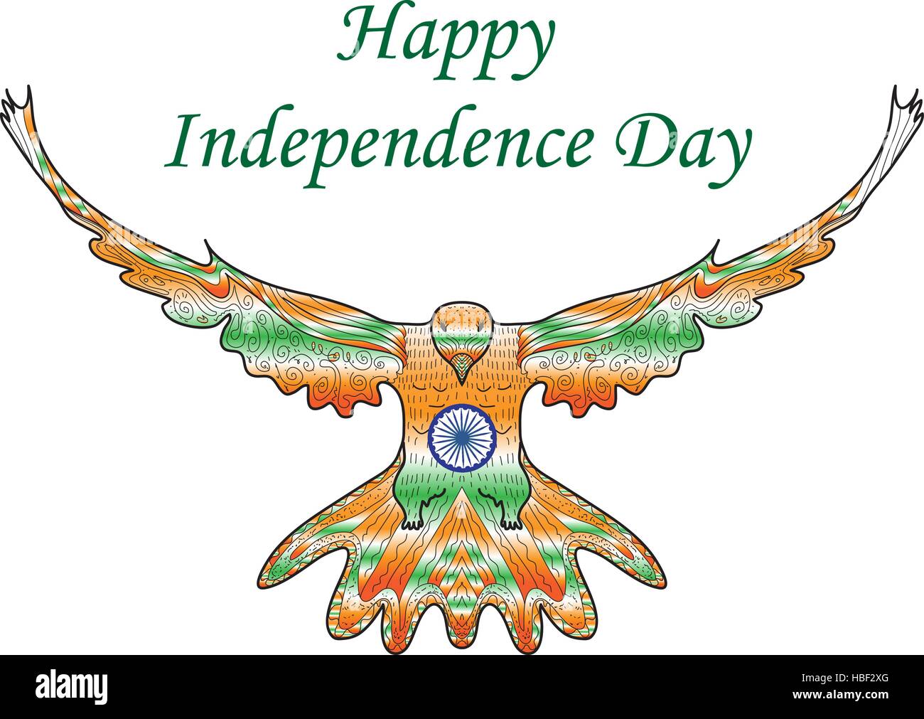 Heureux le jour de l'indépendance de l'Inde. Carte de vœux le jour de l'indépendance de l'Inde. Vector illustration Illustration de Vecteur