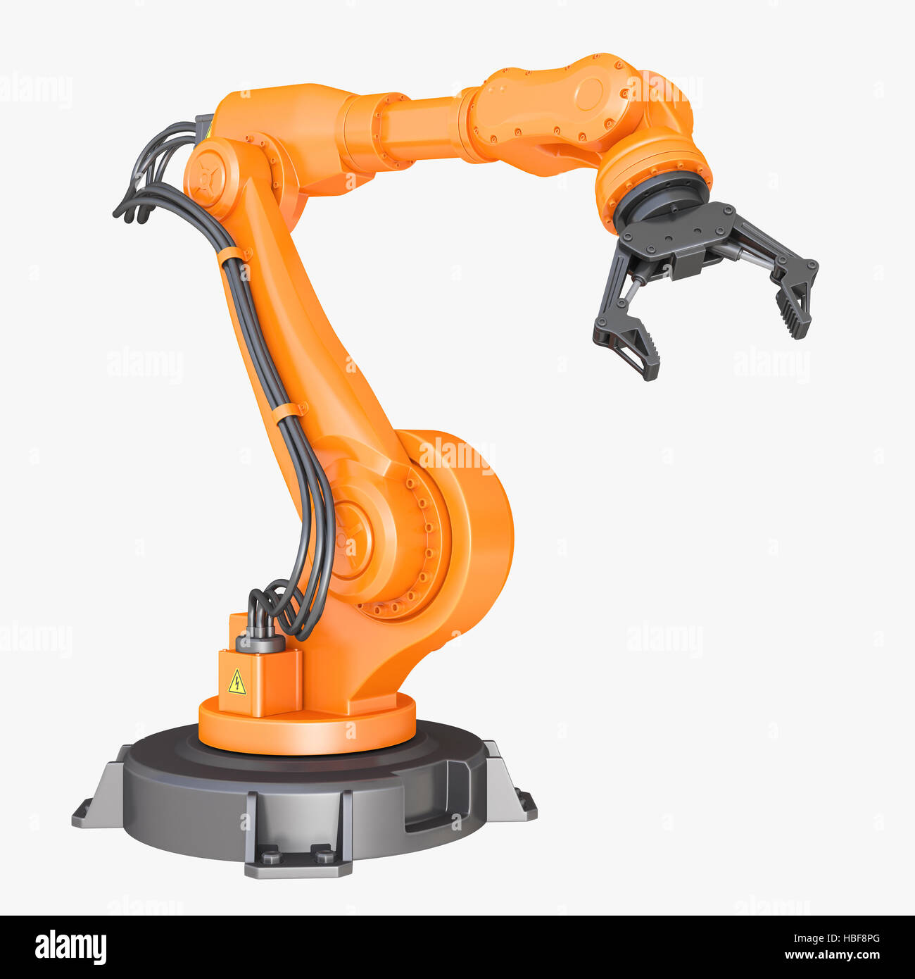 Un robot industriel. Chemin de détourage inclus Banque D'Images