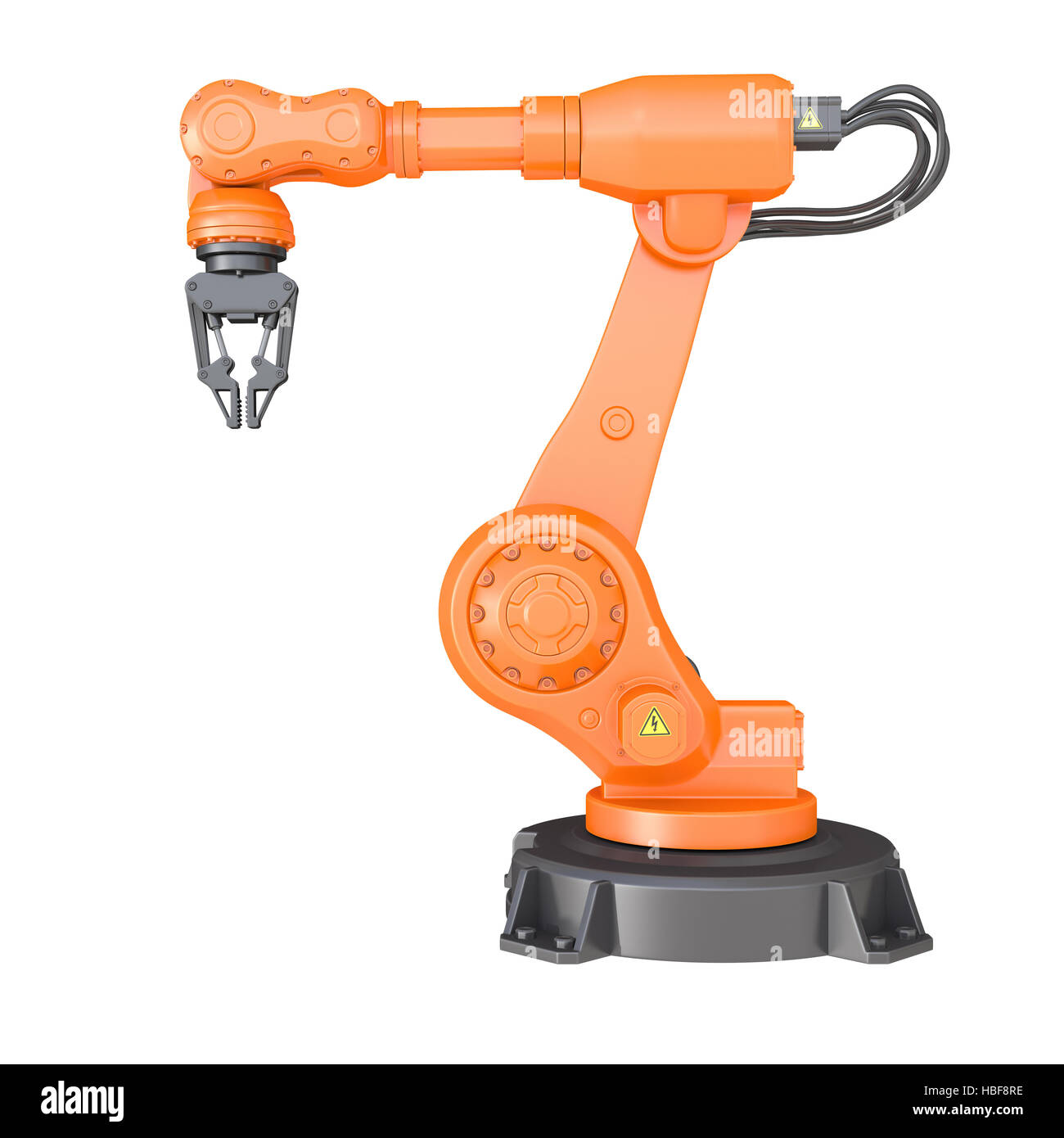 Un robot industriel. Chemin de détourage inclus Banque D'Images