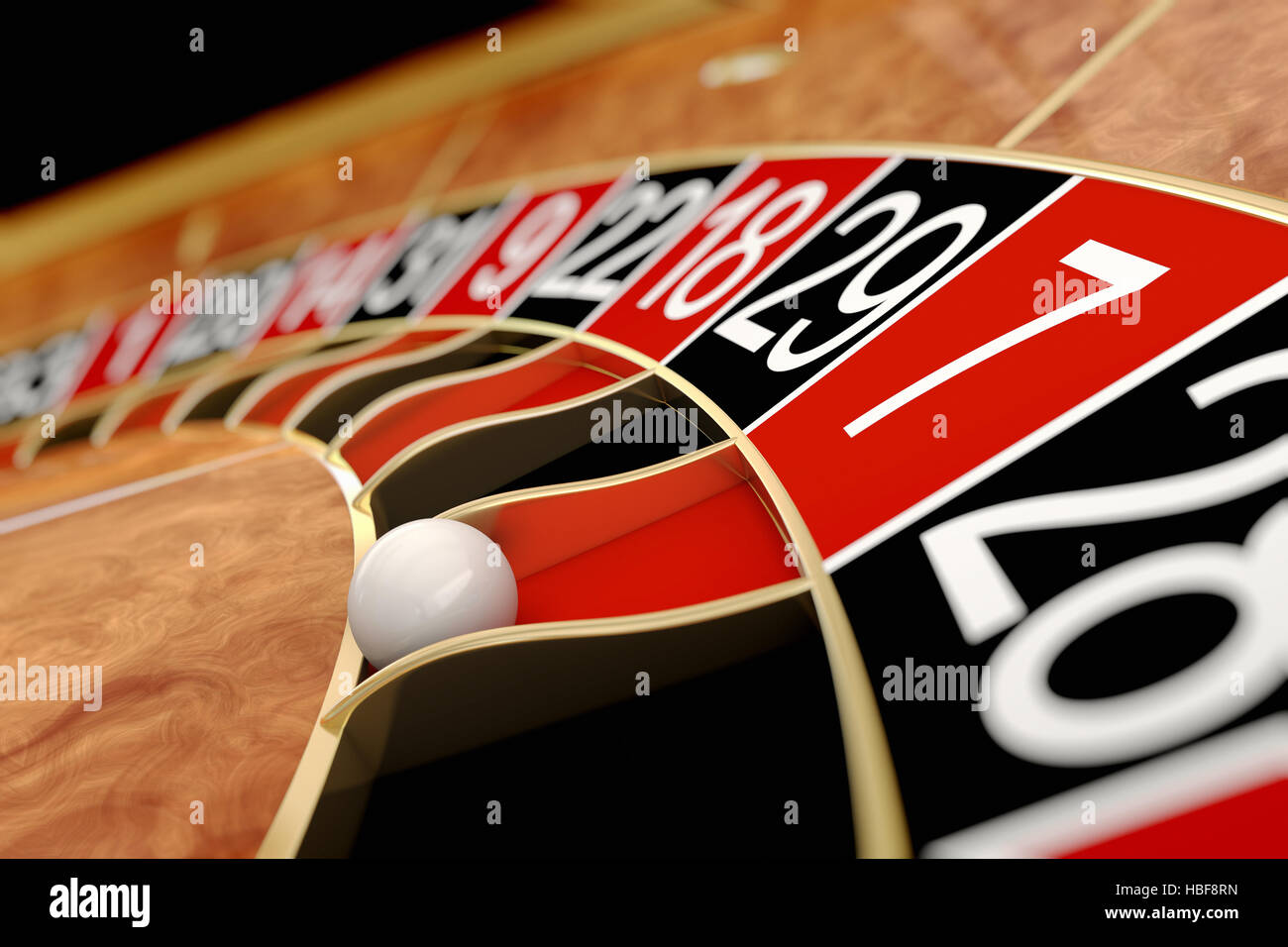 La roulette de casino. Rouge 7 Banque D'Images