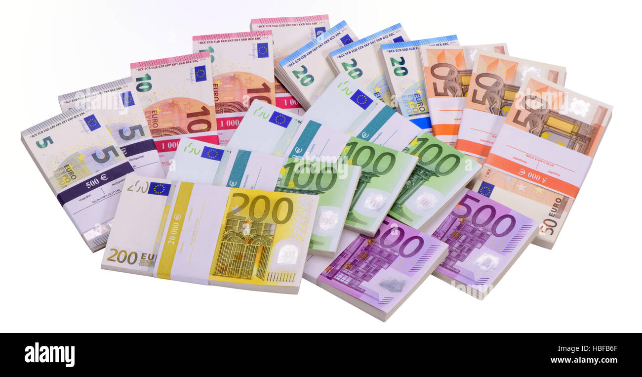 Groupe de monnaie euro banknotes Banque D'Images
