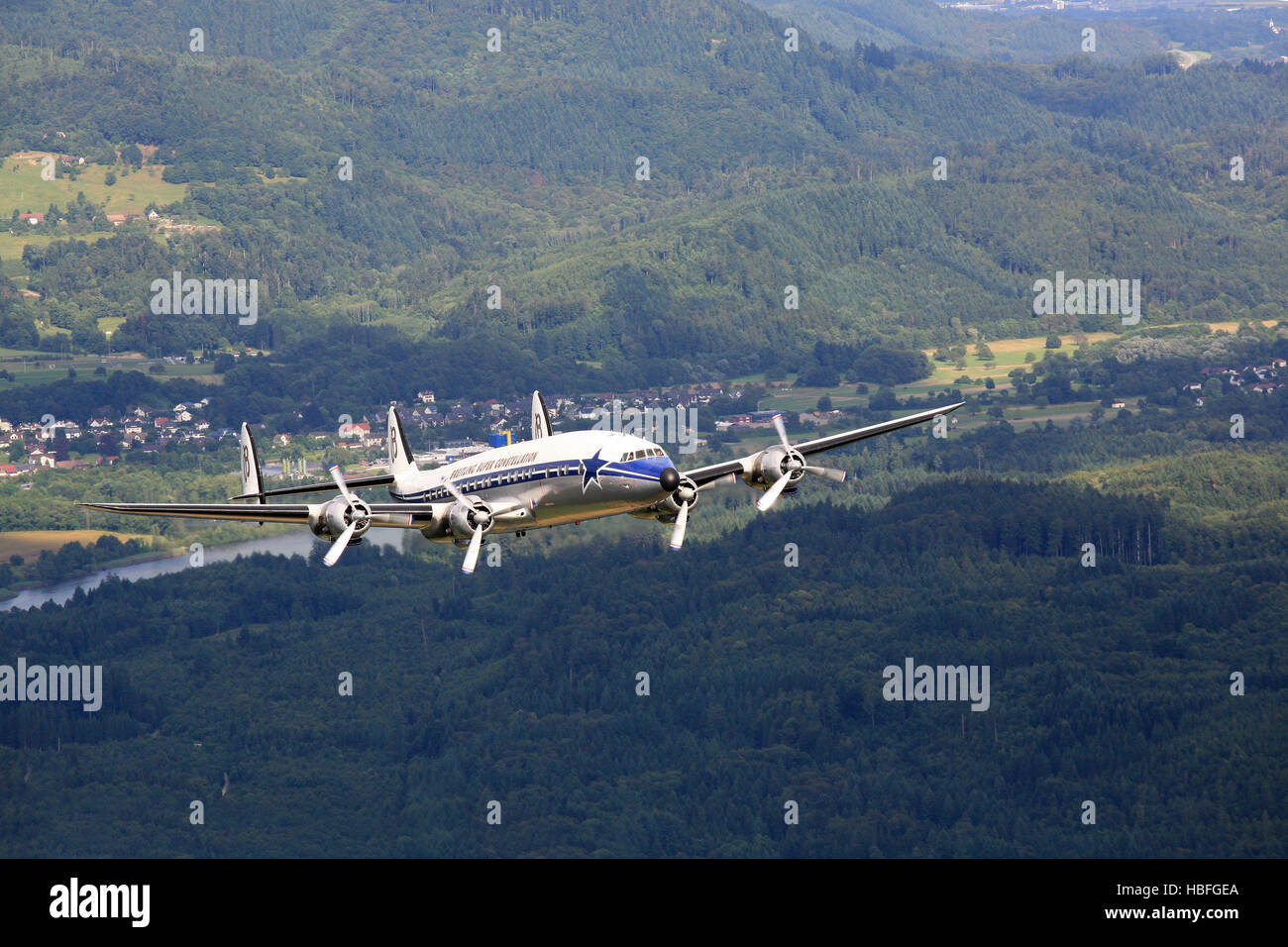 Lockheed Super Constellation HB-RSC, Hochrhein Banque D'Images