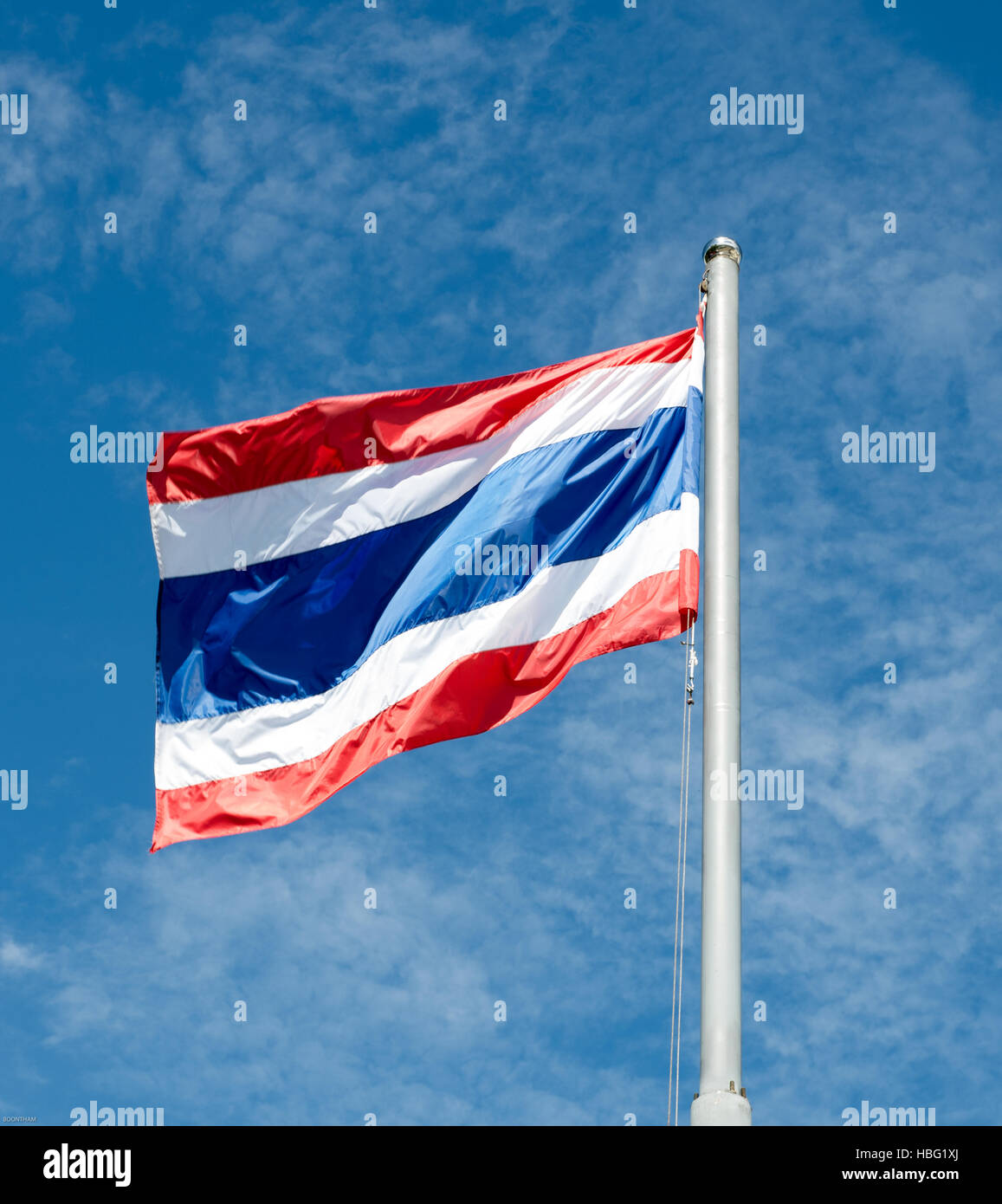 Le drapeau de la Thaïlande Banque D'Images