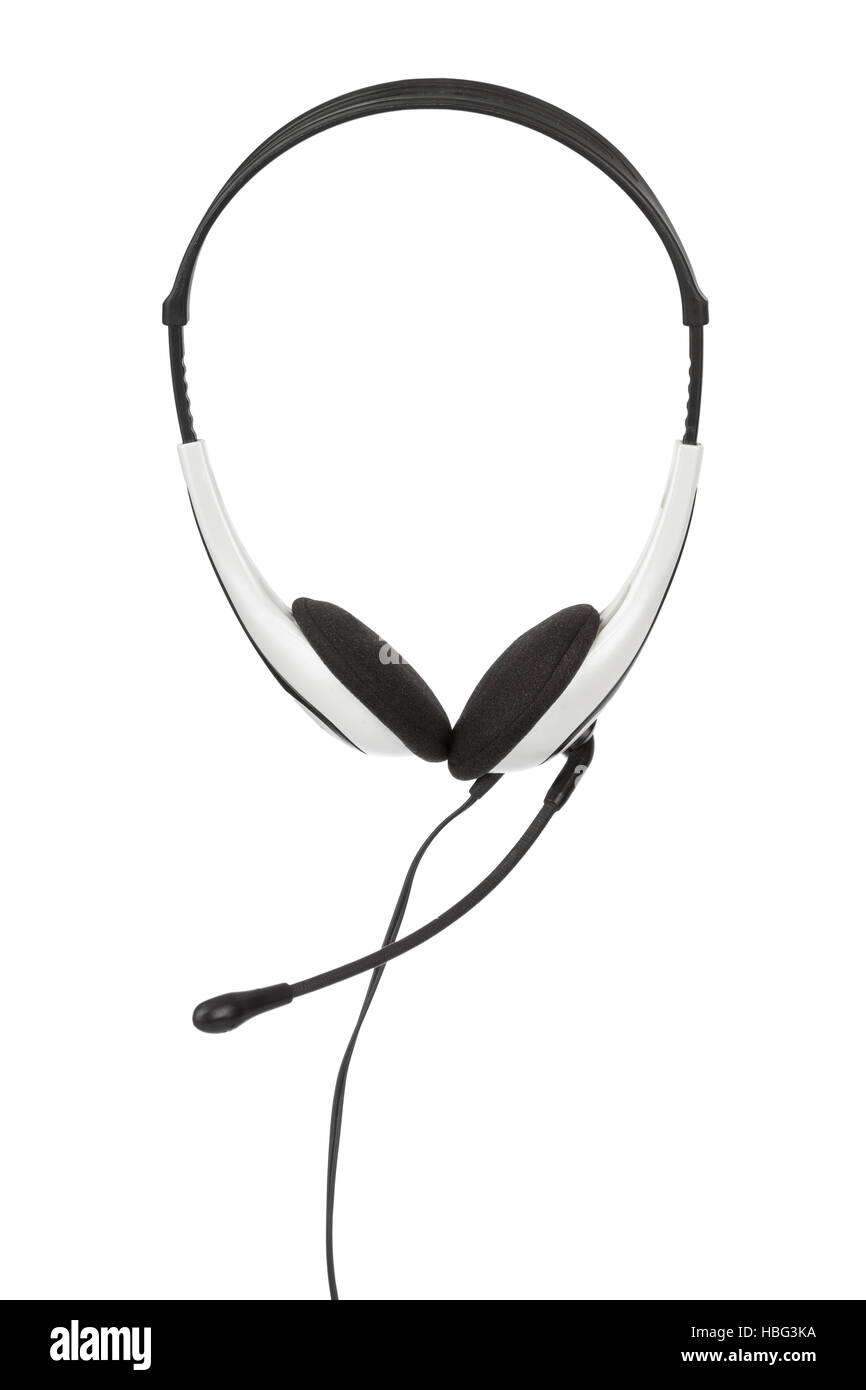 Écouteurs avec microphone Banque D'Images
