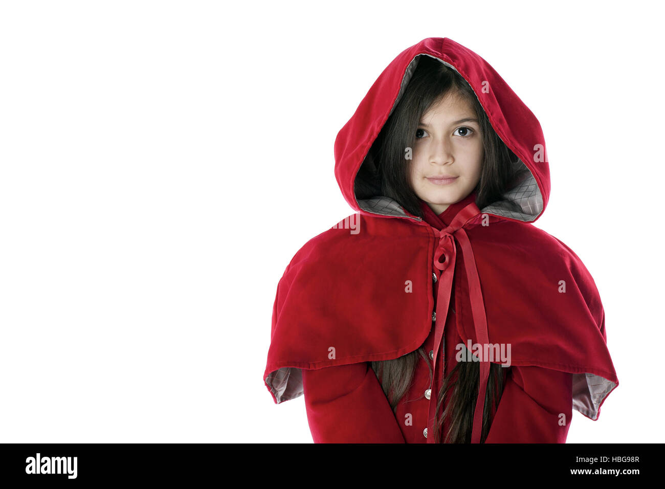Jeune fille dans Red Riding Hood manteau Banque D'Images