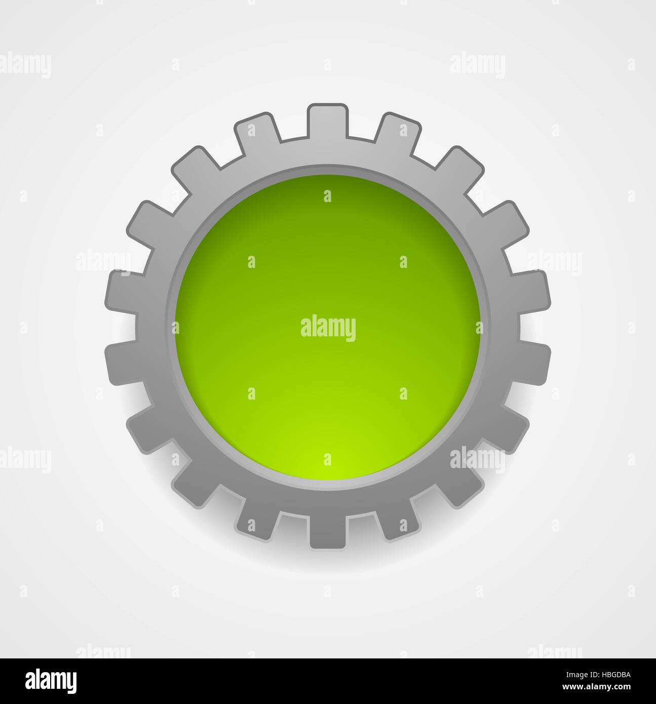 Abstract tech gris vert icône d'engrenage Banque D'Images