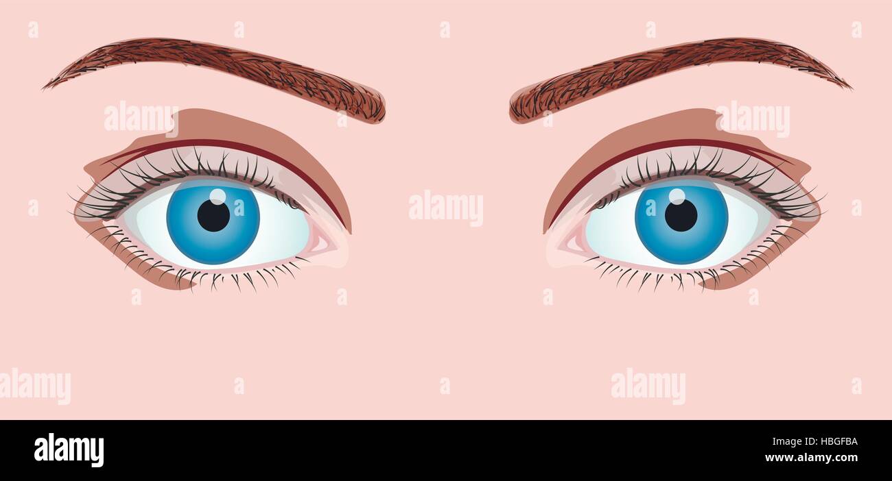 Les yeux bleus isolé dans vector Illustration de Vecteur