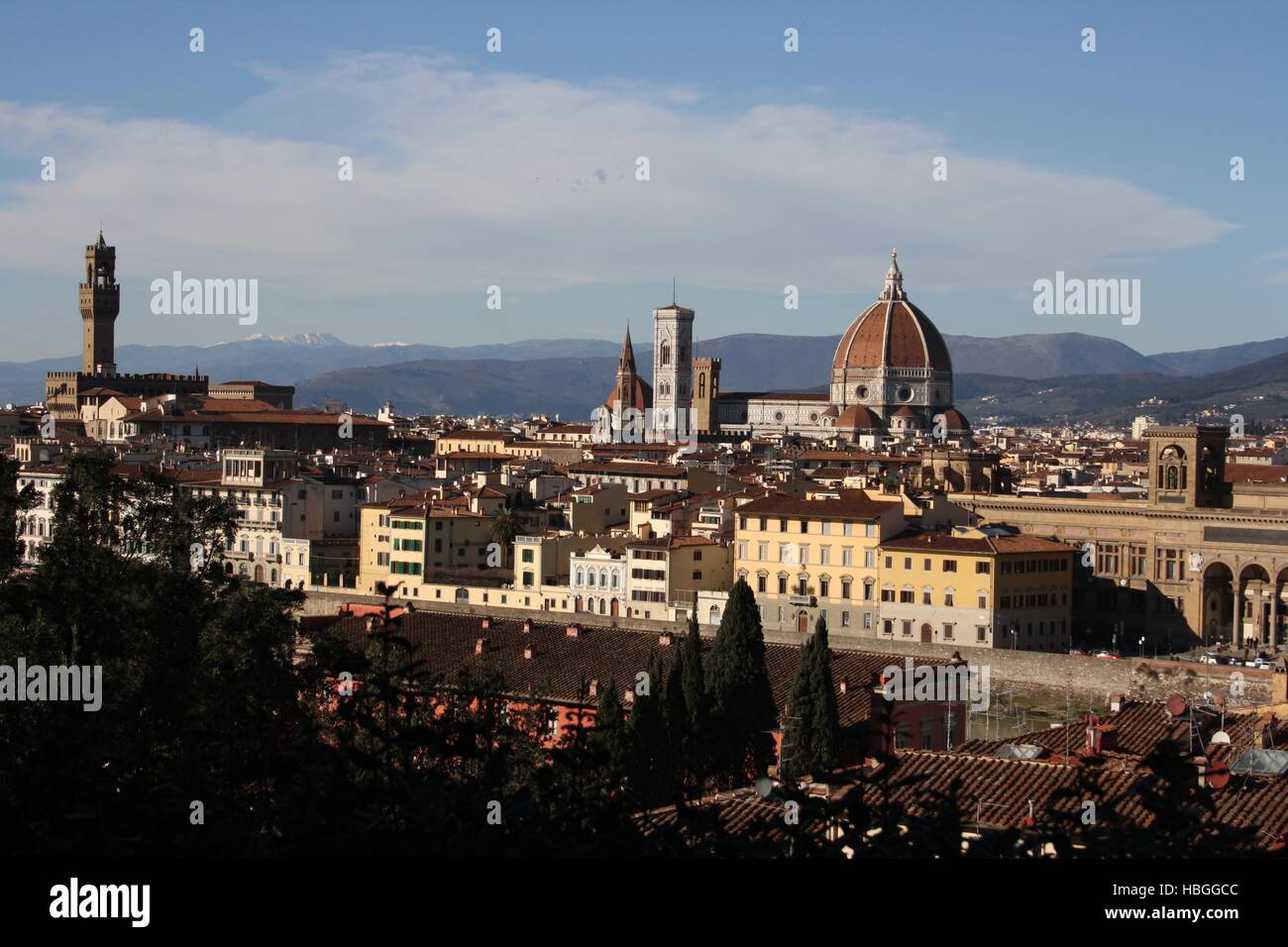 Florence, vue à partir de la Piazzale Michelangelo Banque D'Images