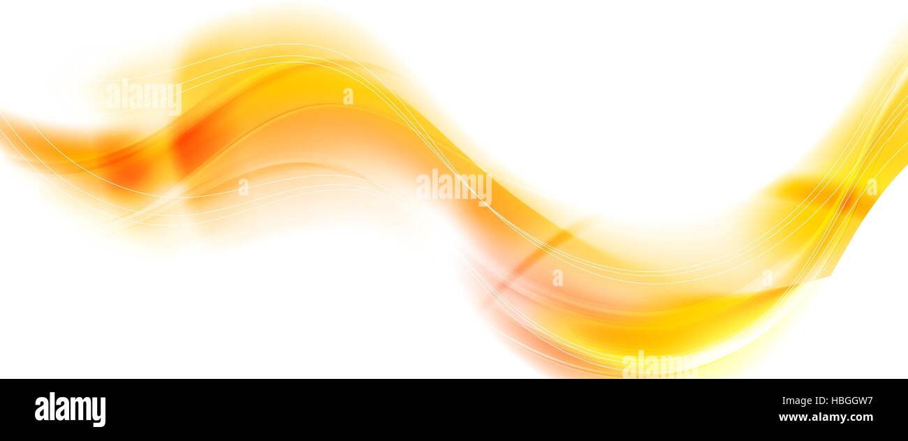 Lisse de couleur orange vif vagues abstrait floue Banque D'Images