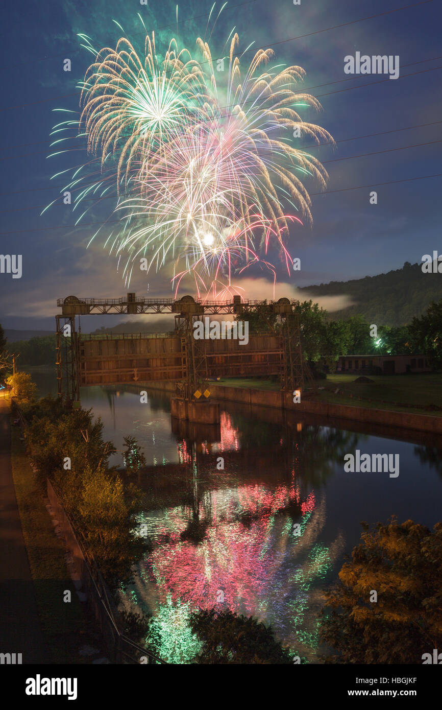 Festival du canal, peu tombe, Herkimer County, New York. Banque D'Images