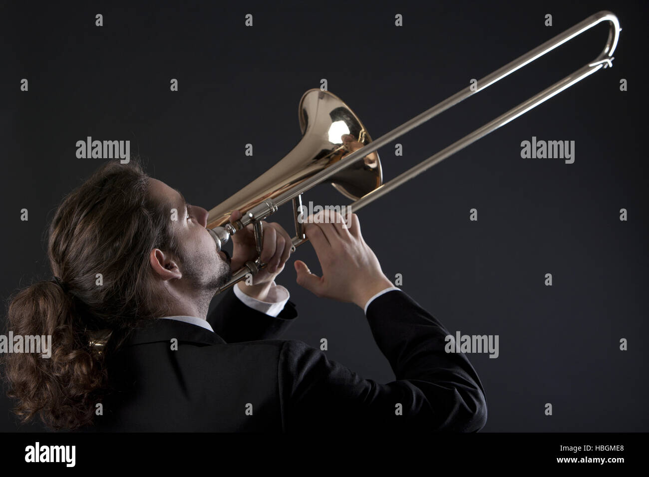 Tromboniste, tromboniste Banque D'Images