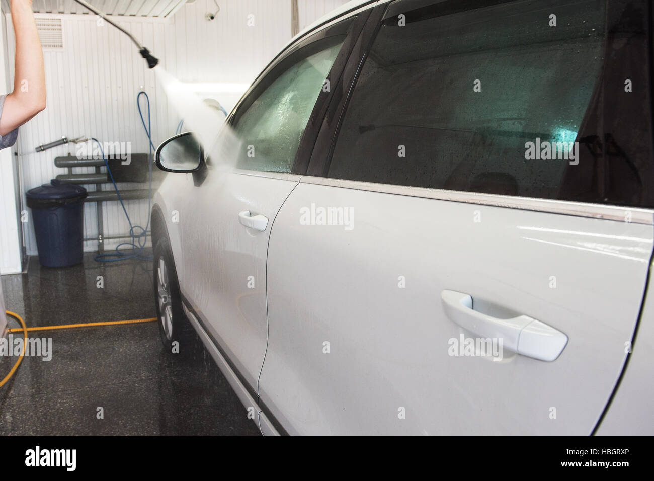 Gros plan voiture lavage Banque D'Images