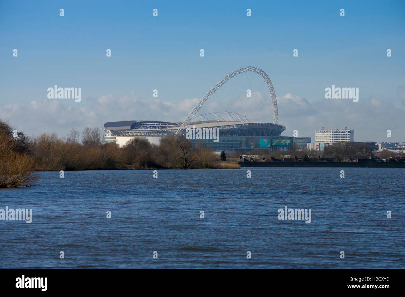 L'Europe, Royaume-Uni, Angleterre, Londres, stade de Wembley lake Banque D'Images